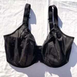 Elomi Charley Bra 36L Black Lace EL4382 Underwire